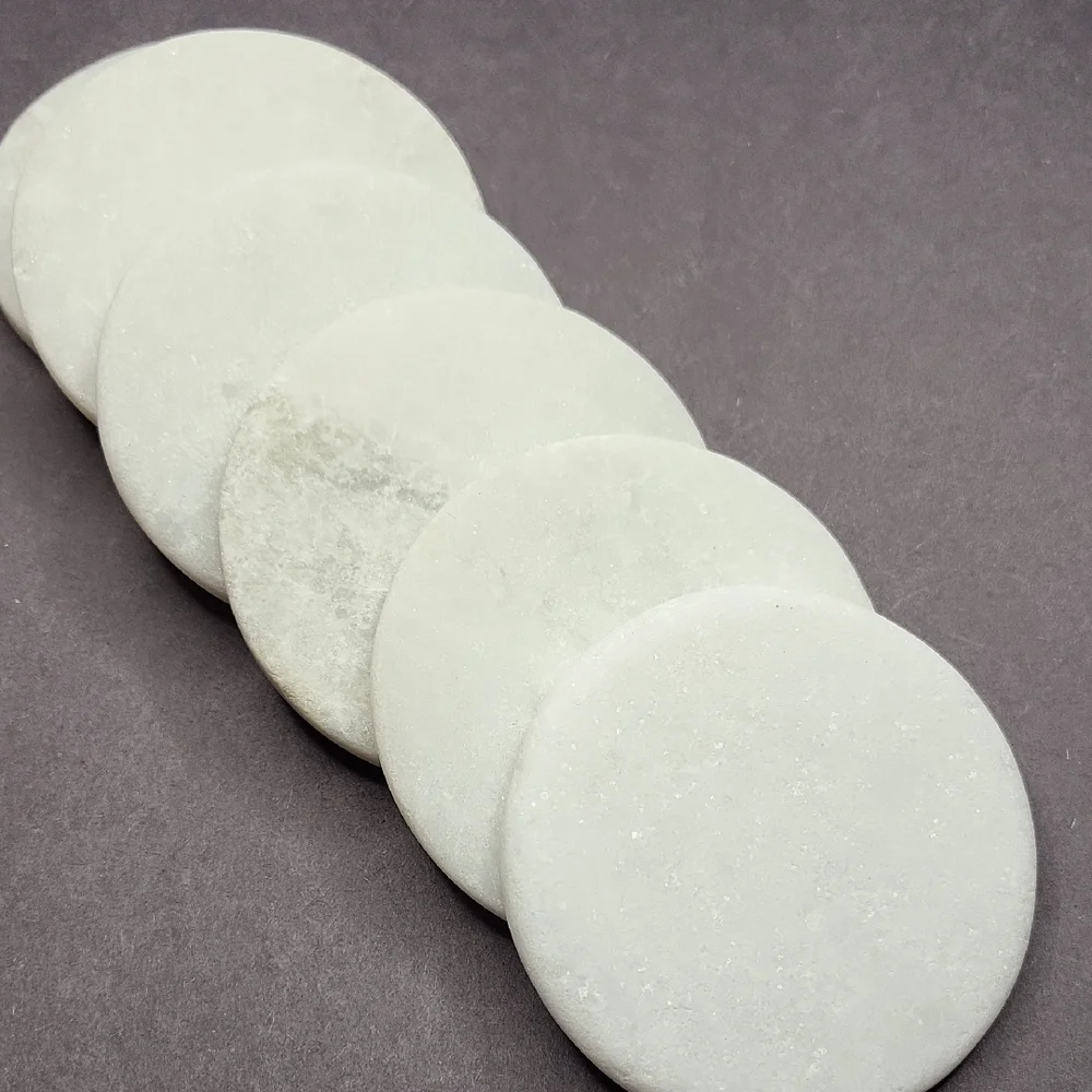 White Stone Coasters - Set of 6